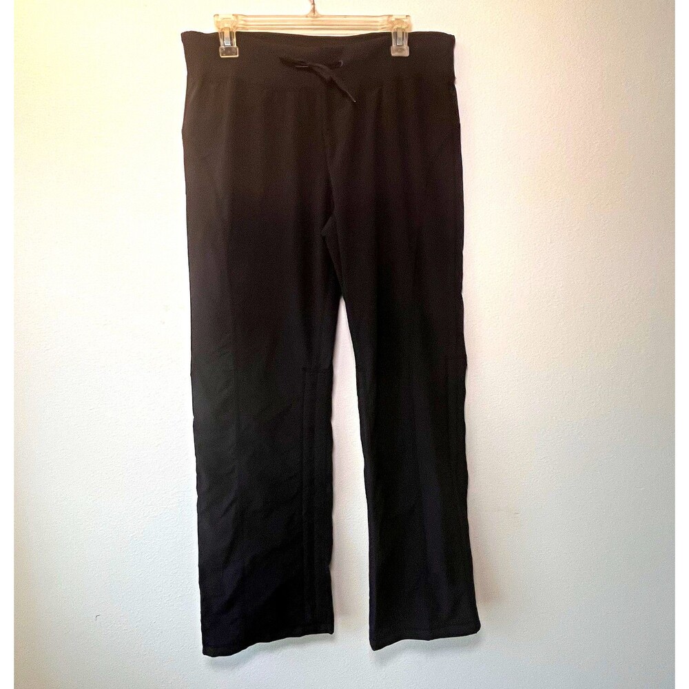 Zella Womens Black Ankle Activewear Pants Drawstring Stretch Straight Leg Sz 14